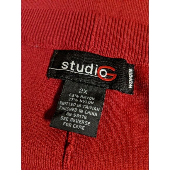 Studio G Straight Skirt Size 2X Stretch Red Maroon - Picture 5 of 6